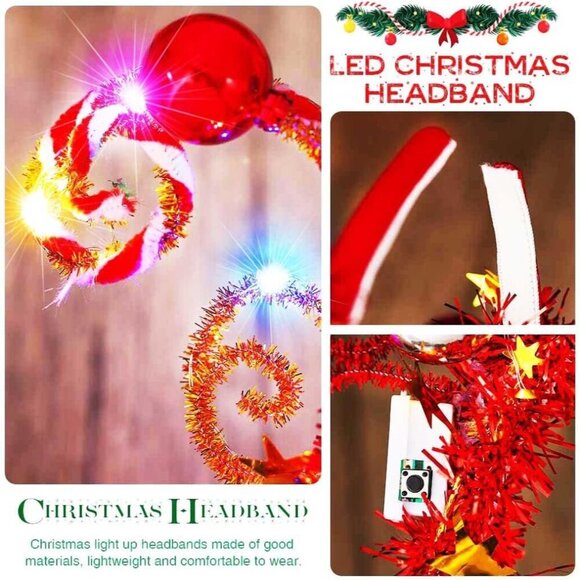 Light Up Christmas Headband LED Xmas Party Costume Hair Accessory main image 4